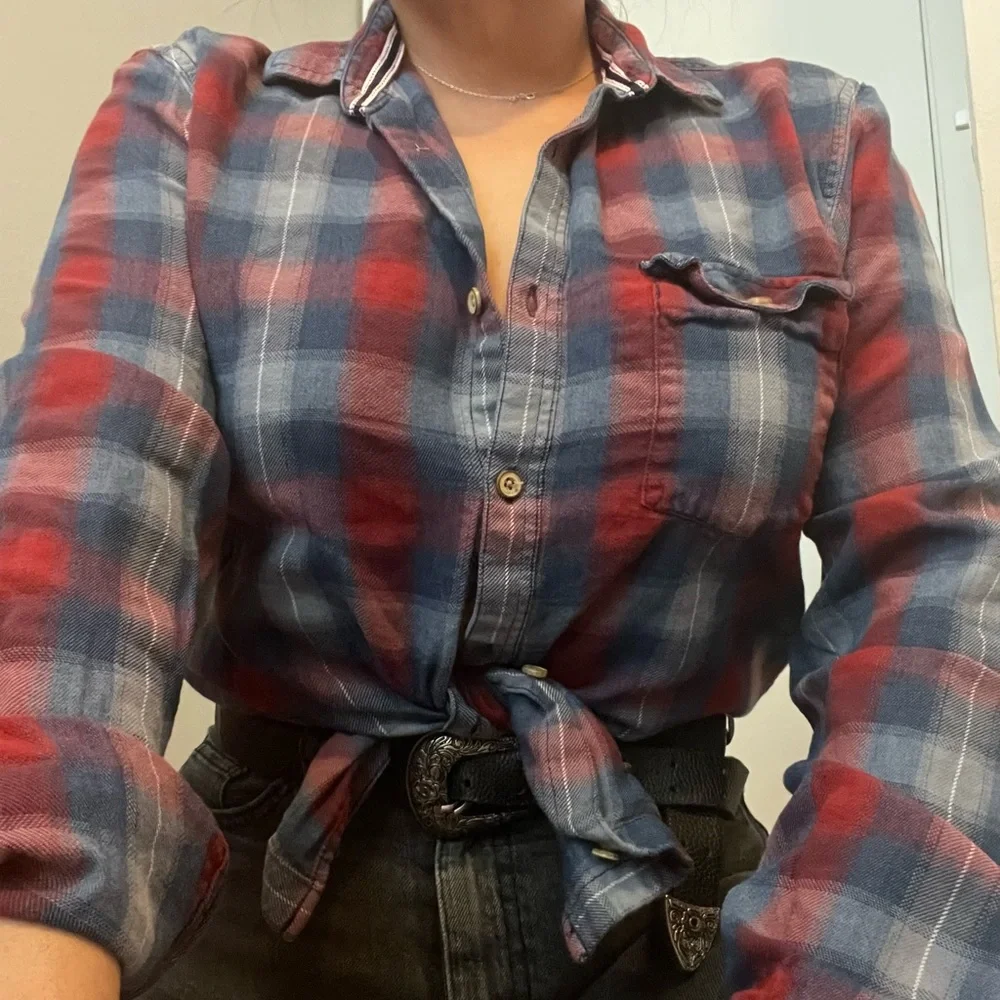 Max Fashion M Casuals Red and Blue Plaid Shirt - Picture 1 of 2